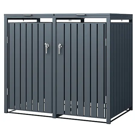 ML-Design  Mülltonnenbox Mülltonnencontainer mit Klappdeckel/Tür für 2 Tonne 120 oder 240 Liter