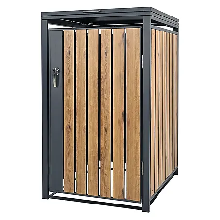 ML-Design  Mülltonnenbox Mülltonnencontainer mit Klappdeckel/Tür für 1 Tonne 120 oder 240 Liter