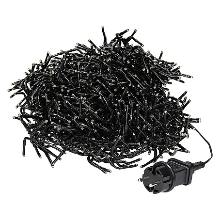 ECD Germany  LED-Clusterlichterkette 1512 LEDs 11m für Innen & Außen IP44 Warmweiß