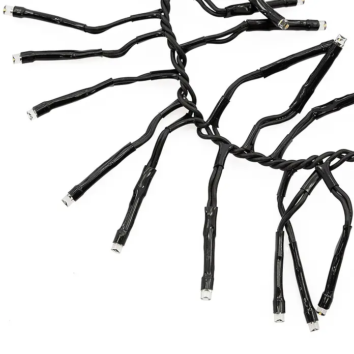 ECD Germany LED-Clusterlichterkette 1512 LEDs 11m für Innen & Außen IP44 Warmweiß - Außen, 1.512 Stk., Netzbetrieben - Schwarze LED-Lichterkette mit kleinen klaren Glühbirnen, gebündelte und flexible Verkabelung.