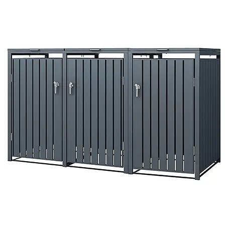 ML-Design  Mülltonnenbox Mülltonnenbox 3er 240L 200x80x120cm Anthrazit aus Stahl