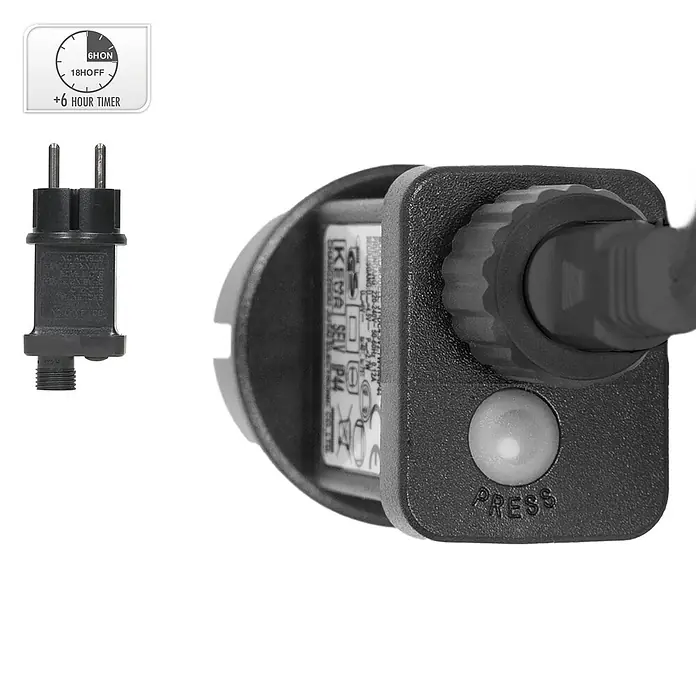 ECD Germany LED-Clusterlichterkette 3000 LEDs 39m für Innen & Außen IP44 Kaltweiß - Außen, Länge: 42 m, 3.000 Stk., Netzbetrieben - Schwarzer Netzstecker/Netzteil mit integriertem 6-Stunden-Timer und 'PRESS'-Taste, ausgestattet mit einem EU-Stecker.