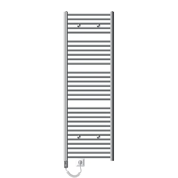 LuxeBath Elektro-Badheizkörper Handtuchwärmer mit Heizstab 600x1800 mm gerade Chrome 900W -  - Verchromter elektrischer Handtuchwärmer mit Querstreben und Netzkabel zum Trocknen von Handtüchern.