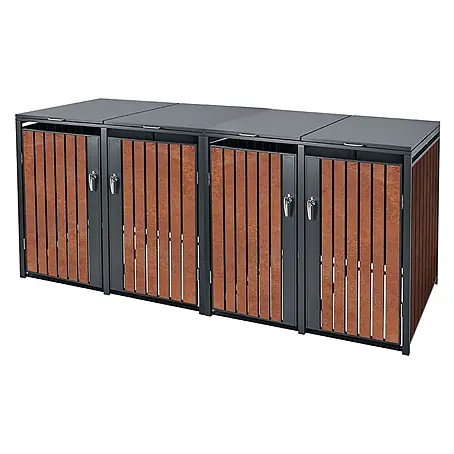 ML-Design  Mülltonnenbox Mülltonnencontainer mit Klappdeckel/Tür für 4 Tonne 120 oder 240 Liter