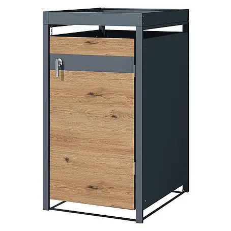 ML-Design  Mülltonnenbox Mülltonnencontainer mit Klappdeckel/Tür für 1 Tonne 120 oder 240 Liter