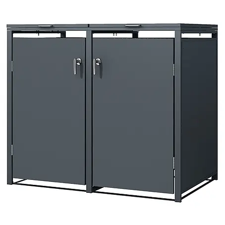 ML-Design  Mülltonnenbox Mülltonnencontainer mit Klappdeckel/Tür für 2 Tonne 120 oder 240 Liter