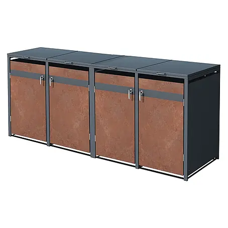 ML-Design  Mülltonnenbox Mülltonnencontainer mit Klappdeckel/Tür für 4 Tonne 120 oder 240 Liter