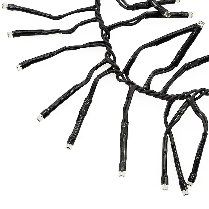 ECD Germany LED-Clusterlichterkette 3000 LEDs 22m für Innen & Außen IP44 Warmweiß - Außen, 3.000 Stk., Netzbetrieben - Schwarze LED-Cluster-Lichterkette mit kleinen, klaren Birnen, die sich verzweigen.