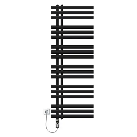 LuxeBath Badheizkörper IronEM 500x1400mm Schwarz Matt 900W Digital
