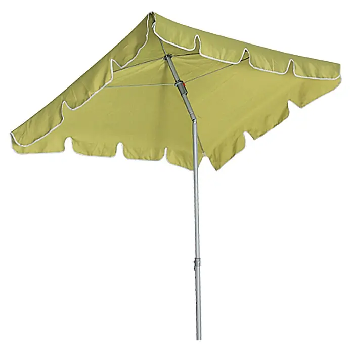 Sunfun Balkonschirm Messina II - Apfelgrün, Bespannungsmaß (L x B): 180 x 120 cm - Der hellgrüne Sonnenschirm mit weißer Bordüre bietet perfekten Sonnenschutz und verleiht jedem Außenbereich einen stilvollen Akzent.
