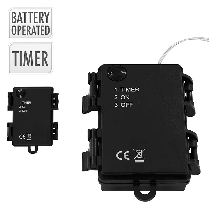 ECD Germany LED-Weihnachtsdekofigur LED Weihnachten Hund Dackel Gartenfigur Hundefigur Batteriebetriebene - Braun, Akkubetrieben, LED - Zwei schwarze batteriebetriebene Steuerboxen für Lichterketten mit Timer-, ON- und OFF-Einstellungen in einer größeren und kleineren Version.