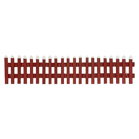 ECD Germany  LED-Weihnachtsdekofigur Deko Holz Zaun Mini Gartenzaun Mini-Lattenzaun