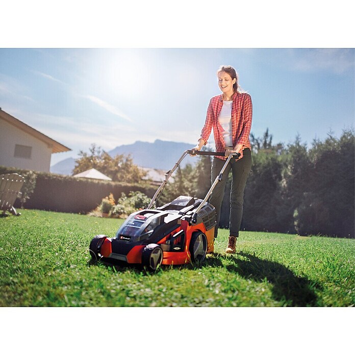 Einhell Power X-Change Cortacésped de batería (36 V, Iones de litio, 4 Ah, 2 baterías, Ancho de corte: 43 cm)