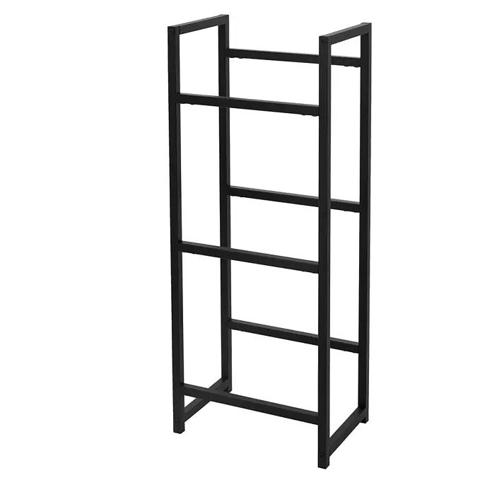 ML-Design Getränkekistenregal Kastenständer für 3 Kisten stabiles Standregal freistehend Stahl - Traglast pro Boden: 150 kg, Anzahl Böden: 3 Stk., Stecken, Anthrazit - Schwarzes Metallregal mit fünf Querstangen.