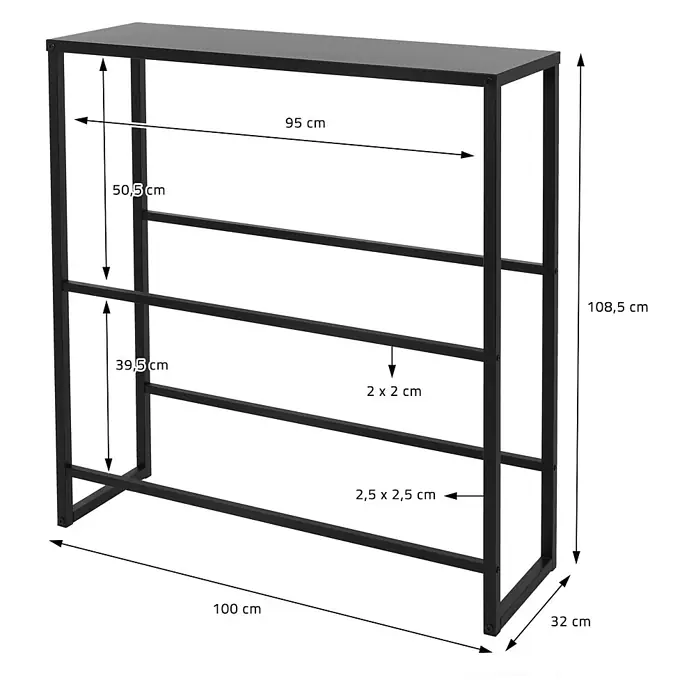 ML-Design Getränkekistenregal Kastenständer für 6 Kisten stabiles Standregal freistehend Stahl - Traglast pro Boden: 150 kg, Anzahl Böden: 8 Stk., Stecken, Anthrazit - Schwarzer Metallkonsolentisch mit mehreren Ablagen.