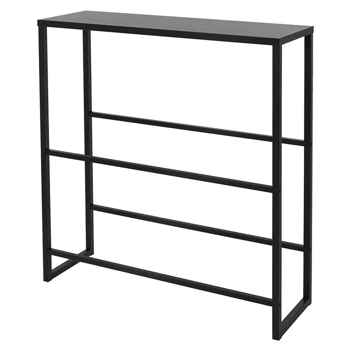 ML-Design Getränkekistenregal Kastenständer für 6 Kisten stabiles Standregal freistehend Stahl - Traglast pro Boden: 150 kg, Anzahl Böden: 8 Stk., Stecken, Anthrazit - Schwarze Metallkonsole mit drei Ablageebenen.