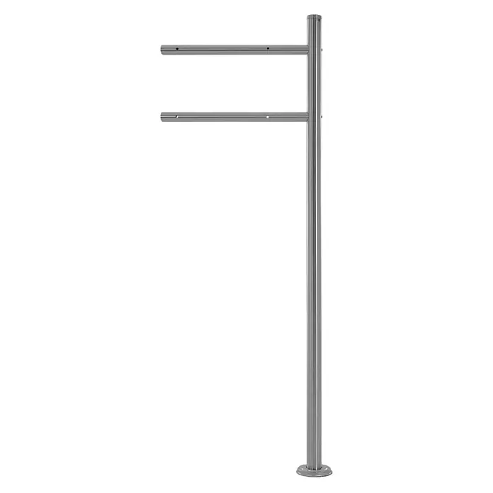 ECD Germany Standbriefkasten Briefkastenanlage mit Standfuß 120 cm Mailbox Anthrazit 37x10,5x36,5cm - L x B x H: 17 x 42,5 x 120 cm, Anthrazit, Silber, Edelstahl - Gebürsteter Edelstahl-Handtuchtrockner mit zwei horizontalen Stangen an einem vertikalen Pfosten.