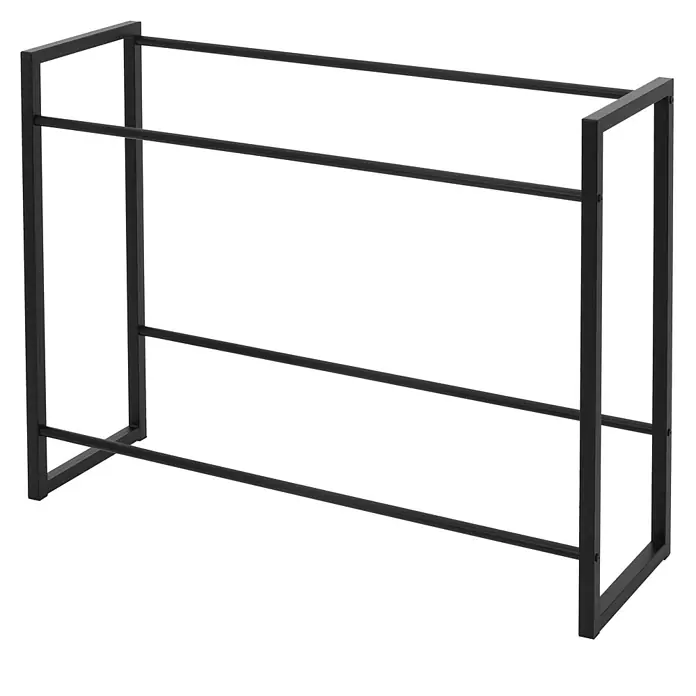 ML-Design Getränkekistenregal Kastenständer für 6 Kisten stabiles Standregal freistehend Stahl - Traglast pro Boden: 150 kg, Anzahl Böden: 8 Stk., Stecken, Anthrazit - Schwarzes Schuhregal aus Metall mit drei Ebenen aus Rundstangen.