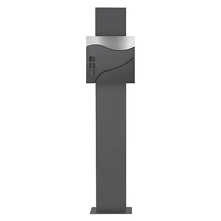 ECD Germany  Standbriefkasten Briefkastenanlage mit Ständer Anthrazit 170cm Mailbox mit Pfosten