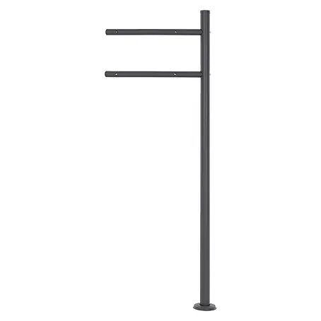 ML-Design  Standbriefkasten Anthrazit rund Höhe 120 cm Freistehend Halterung für Briefkasten