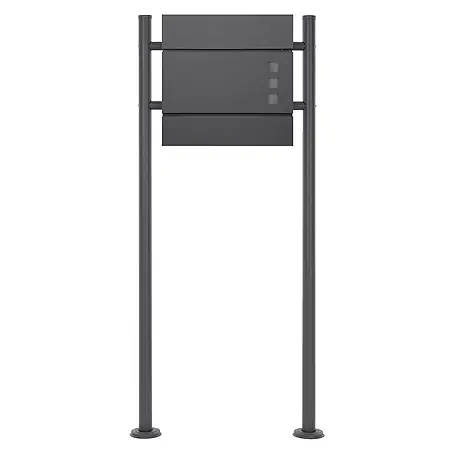 ECD Germany  Standbriefkasten Briefkastenanlage mit Ständer Anthrazit 120cm Mailbox mit Pfosten