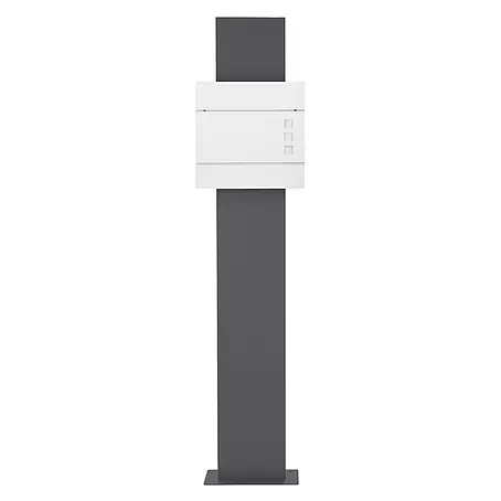 ECD Germany  Standbriefkasten Briefkastenanlage mit Ständer Anthrazit 170cm Mailbox mit Pfosten
