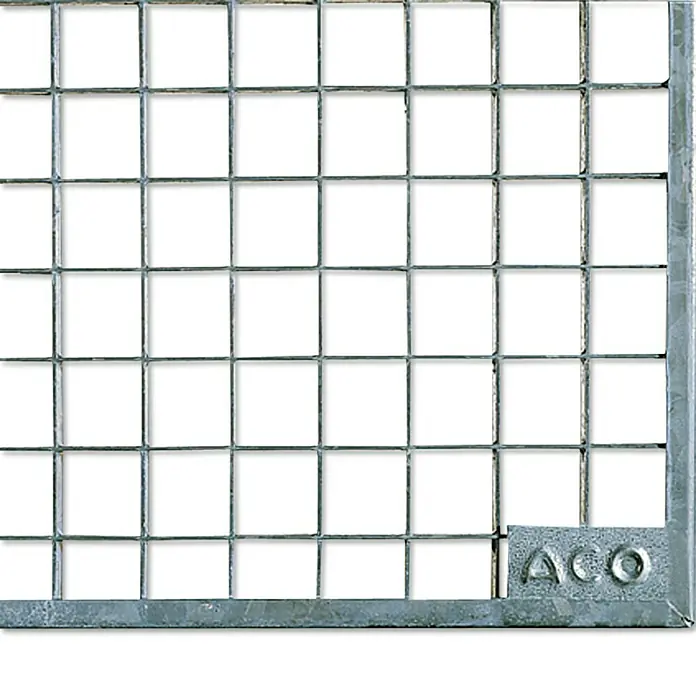 ACO Therm Lichtschachtrost80 x 40 cm, Stahl verzinkt - Metallgitterrost mit quadratischen Öffnungen, ideal für Entwässerungssysteme und Industrieböden, bietet hohe Stabilität und Belastbarkeit.