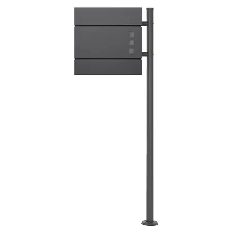 ECD Germany  Standbriefkasten Briefkastenanlage mit Ständer Anthrazit 120cm Mailbox mit Pfosten