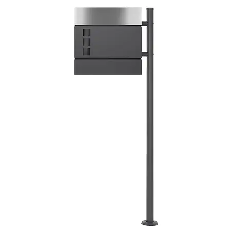 ECD Germany  Standbriefkasten Briefkastenanlage mit Ständer Anthrazit 120cm Mailbox mit Pfosten
