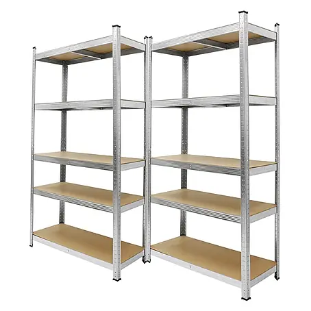 ECD Germany  Schwerlastregal Regalsystem bis 875kg Werkstattregal Metall / MDF Silber