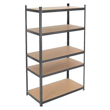 ECD Germany  Schwerlastregal Regalsystem bis 875kg Werkstattregal Metall / MDF Anthrazit