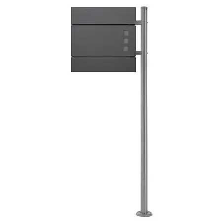 ECD Germany  Standbriefkasten Briefkastenanlage mit Standfuß 120 cm Mailbox Anthrazit 37x10,5x36,5cm