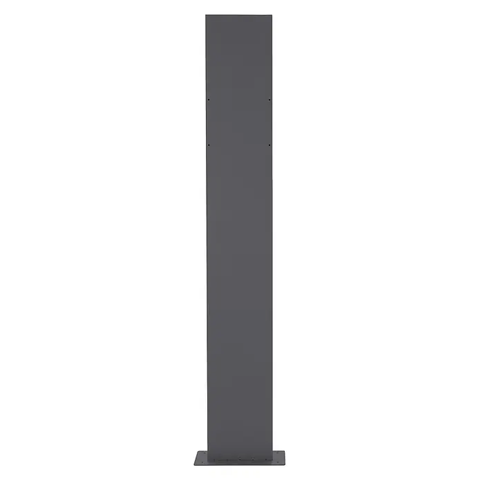 ML-Design Standbriefkasten Anthrazit Höhe 170 cm Freistehend Halterung für Briefkasten - L x B x H: 35 x 18 x 170 cm, Anthrazit, Metall - Dunkelgrauer Metallsäule mit Befestigungslöchern und flachem Sockel.