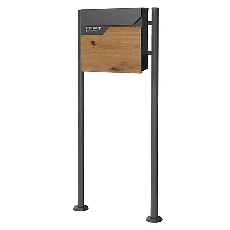 ML-Design  Standbriefkasten Briefkastenanlage mit Ständer Anthrazit 120cm Mailbox mit Pfosten
