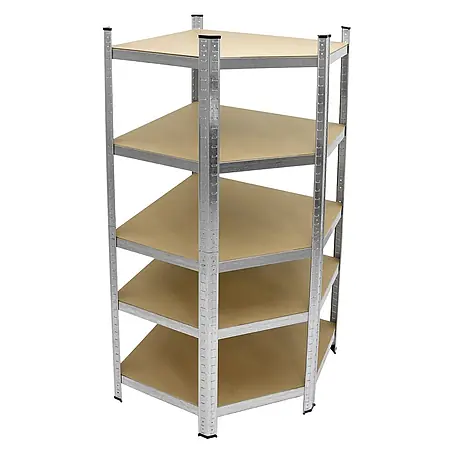 ECD Germany  Schwerlastregal Regalsystem bis 875kg Werkstattregal Metall / MDF Silber