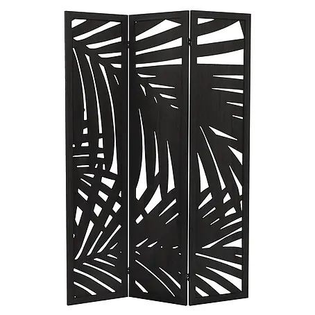 ML-Design  Sichtschutzelement Raumtrenner 3-teilig Sapporo Schwarz freistehend Trennwand