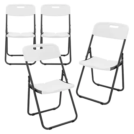 ECD Germany  Gartenstuhl Balkonstuhl Rattan-Optik mit Metallrahmen Campingstuhl bis 200kg