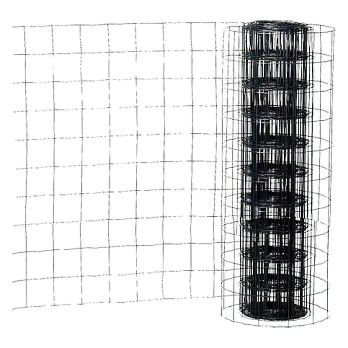 Maschendrahtzaun - 20 x 1 m, Anthrazit - Aufgerollter Maschendrahtzaun. Der Zaun ist aus robustem Draht gefertigt und eignet sich ideal für die Einzäunung von Gärten.