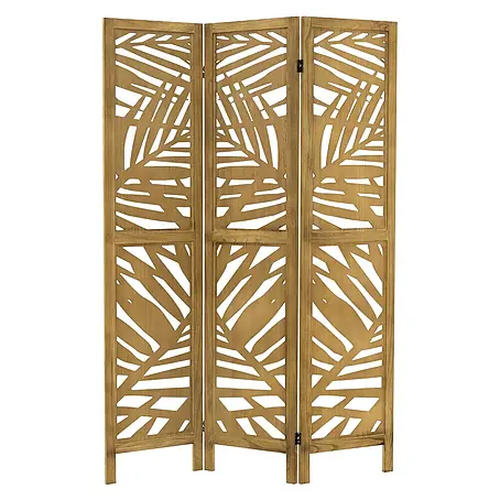 ML-Design  Sichtschutzelement Raumtrenner 3-teilig Kyoto Natur Holz freistehend Trennwand
