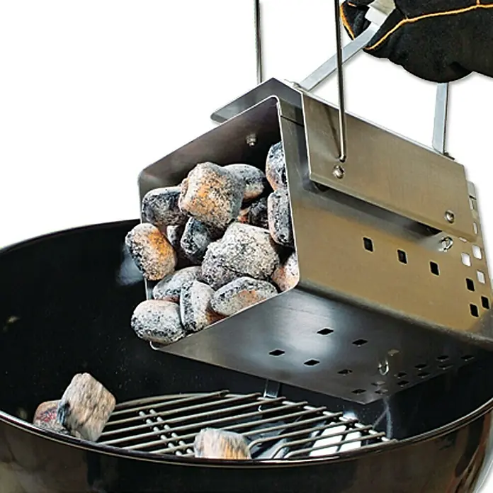 Kingstone Chimenea de encendido - L x An x Al: 19 x 19 x 30 cm - Carbón vertido en una parrilla con una chimenea de carbón. Ideal para encender el carbón de forma rápida y sencilla.