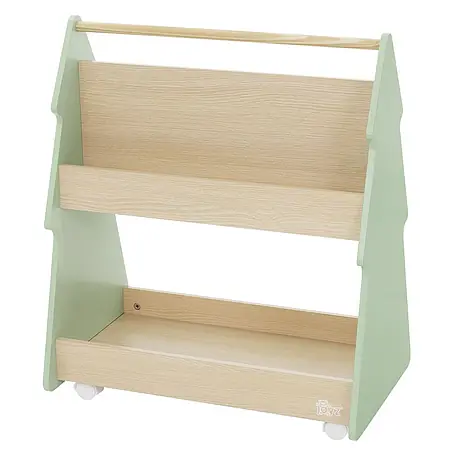 ECD Germany  Holzregal Tanne Bücherregal mit 3 Ablagen & 4 Rollen MDF / Kiefer