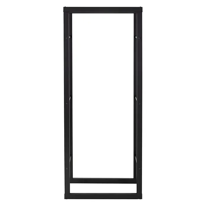 Kaminholzregal 60x150x25 cm rechteckig Schwarz aus Metall Innen/Außen -  - Schwarzer Metallrahmen mit Stützstangen für ein Regal oder einen Tisch.