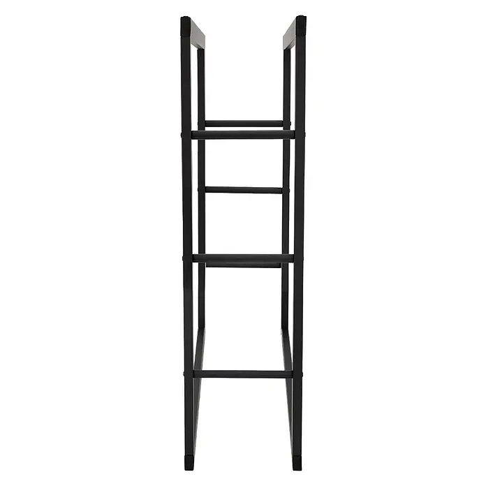 Kaminholzregal 80x100x25 cm rechteckig Schwarz ausMetall Innen/Außen -  - Schwarzes Metall-Weinregal mit vier Etagen zur Flaschenlagerung.