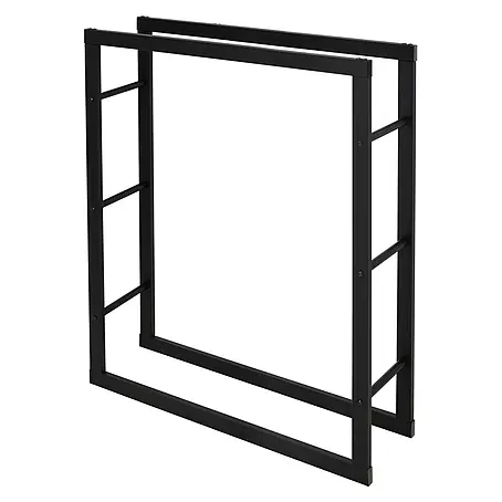 Kaminholzregal 80x100x25 cm rechteckig Schwarz ausMetall Innen/Außen