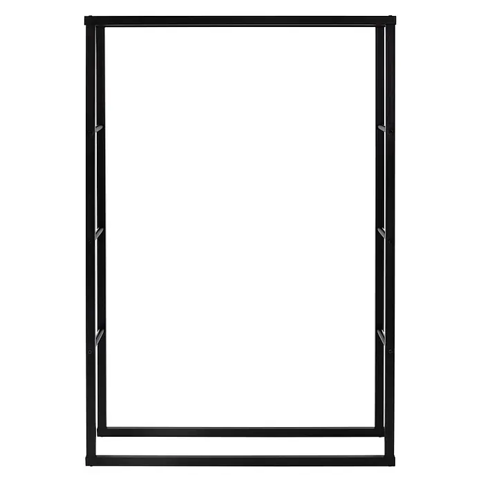 Kaminholzregal 100x150x25cm rechteckig Schwarz aus Metall Innen/Außen -  - Rechteckiger Rahmen aus schwarzem Metall mit integrierten seitlichen Ablagestützen.