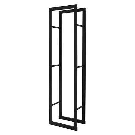 Kaminholzregal 40x150x25 cm rechteckig Schwarz aus Metall Innen/Außen