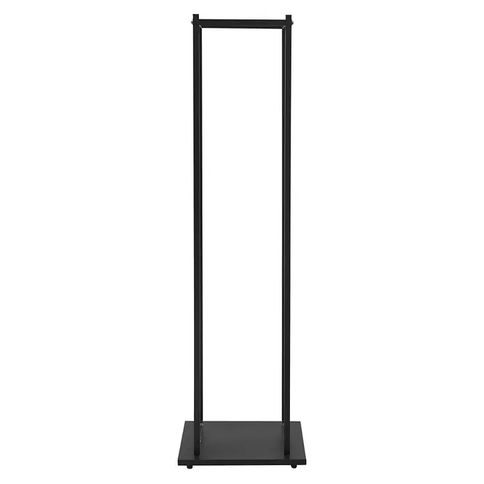 ML-Design Kaminholzregal Brennholz Säule zum Lagern für Kantholz aus pulverbeschichtetem Stahl -  - Schwarzer Kleiderständer aus Metall mit rechteckigem Fuß und oberer Kleiderstange.
