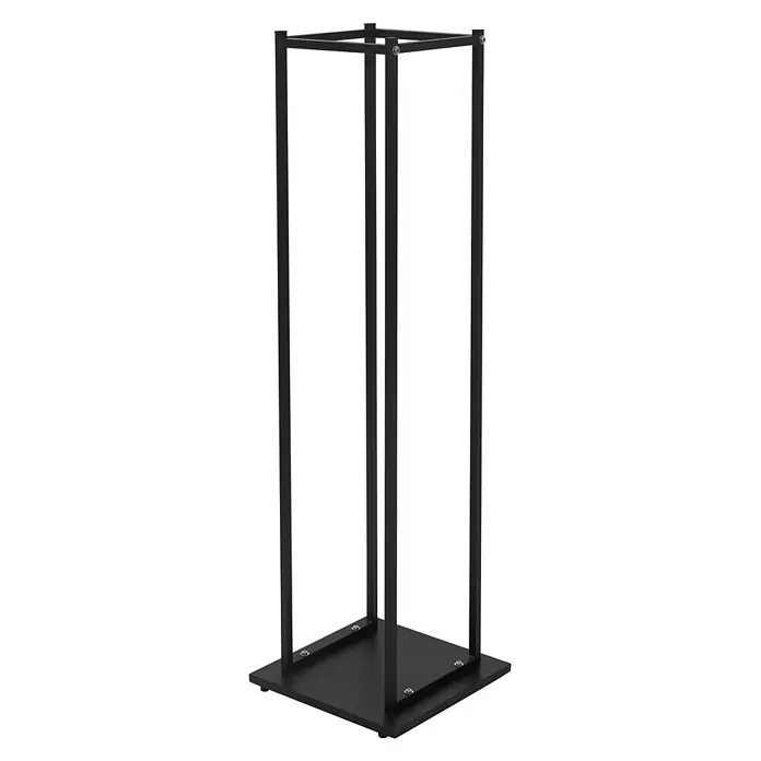 ML-Design Kaminholzregal Brennholz Säule zum Lagern für Kantholz aus pulverbeschichtetem Stahl -  - Schwarzer Metall-Displayständer mit quadratischer Basis und Oberseite.