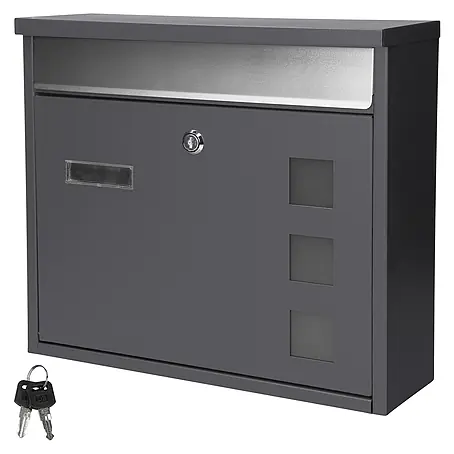 ML-Design  Wandbriefkasten Standbriefkasten inkl. 2 Schlüssel Stahl