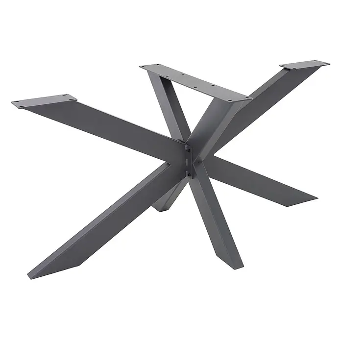 ML-Design Tischgestell Tischkufen Tischfüße X-Design 120x78x71 cm Anthrazit Industriedesign - Traglast: 150 kg, Stahl - Anthrazitfarbenes Metall-Sternfuß-Tischgestell mit vorgebohrten Montageplatten.